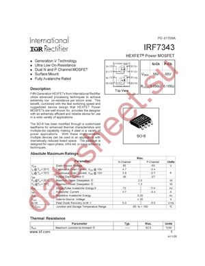 IRF7343PBF datasheet  